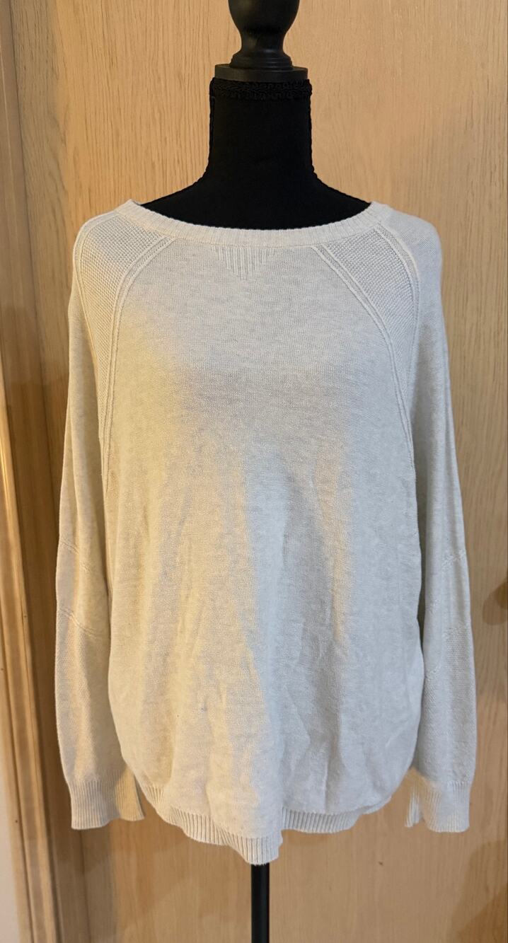 prAna Women’s Lightweight Knit Pullover Sweater Cream Size M
